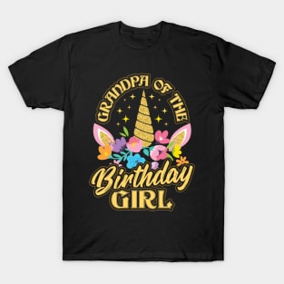 Grandpa of the Birthday Girl Unicorn T-Shirt